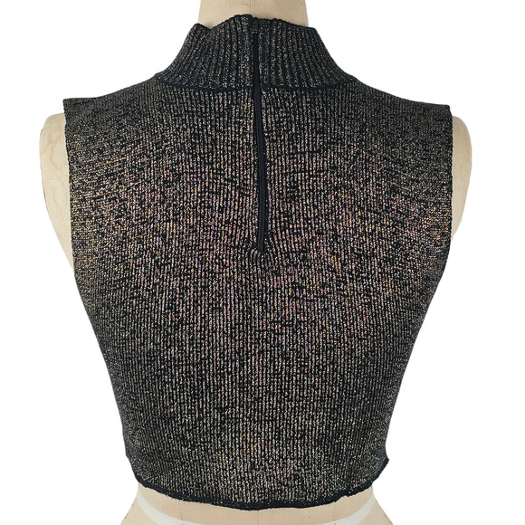 Lot of 2 mock turtleneck dickies modesty panels metallic gold red black one size - Picture 5 of 10